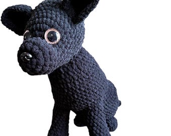 Peluche de cachorro con peso de 1,6 kg - Animal sensorial de crochet grande de 61 cm para ansiedad y TDAH - Peluche pesado con terapia de presión profunda - Regalo para cachorros que conectan con la tierra