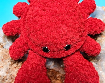 1lb Weighted Crab Plush for Anxiety Relief - 1lb Sensory Crochet Crab - Heavy Fidget Toy for ADHD - Red Nursery Decor Gift