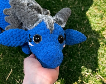 3lb Weighted Dragon Plush for Anxiety - Sensory Crochet Dragon - 3 Foot Weighted Stuffed Animal - Emotional Support Plushie