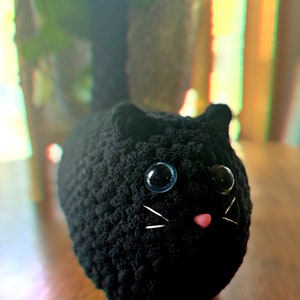 Weighted stuffed animal -weighted plush-Crochet Loaf Cat-crochet plush
