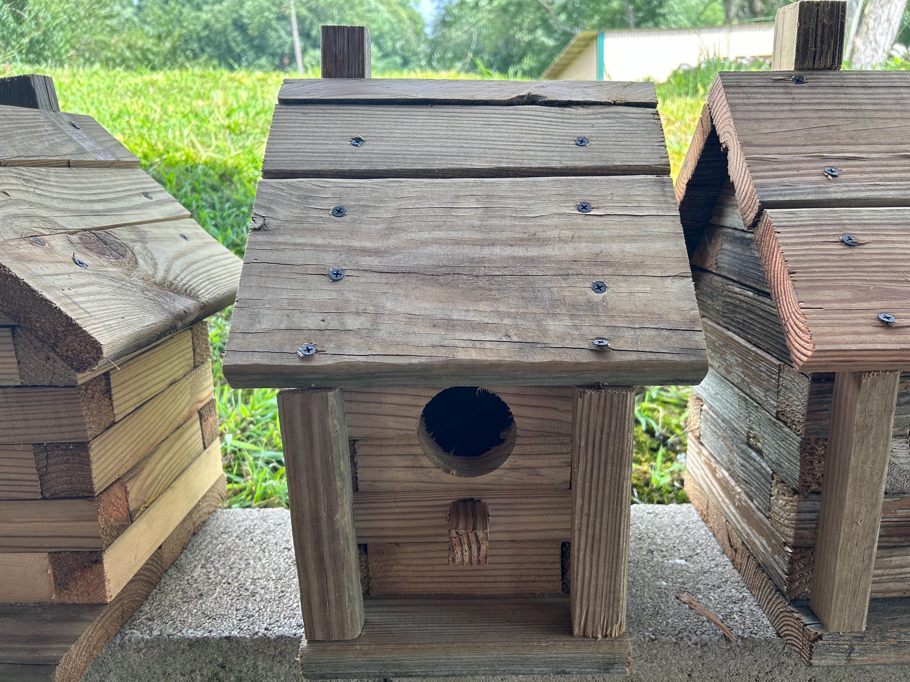 Cabin Bird House - Reclaimed Wood - Handmade - Made in America - Etsy