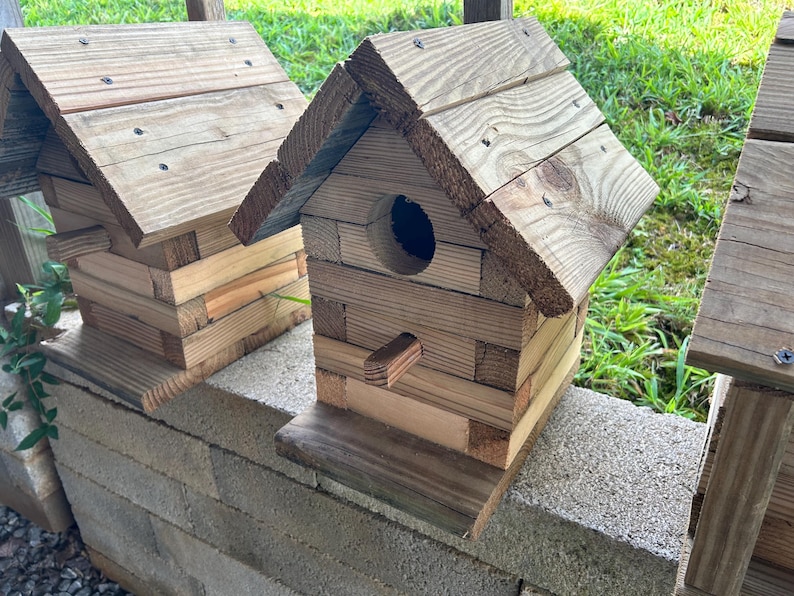 Cabin Bird House - Reclaimed Wood - Handmade - Made in America - Etsy
