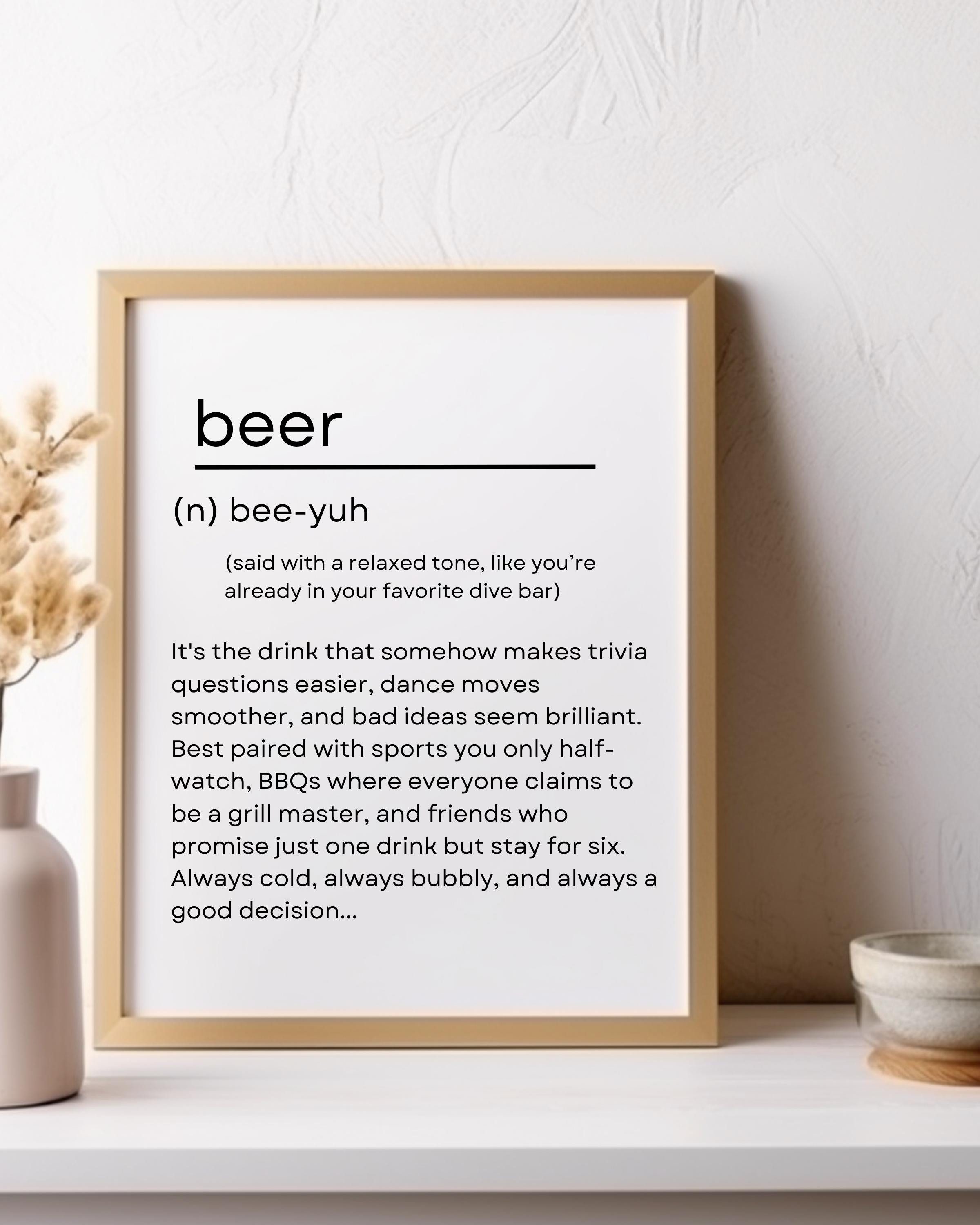 Beer Definition: A Digital Download for Beer Lovers - Etsy