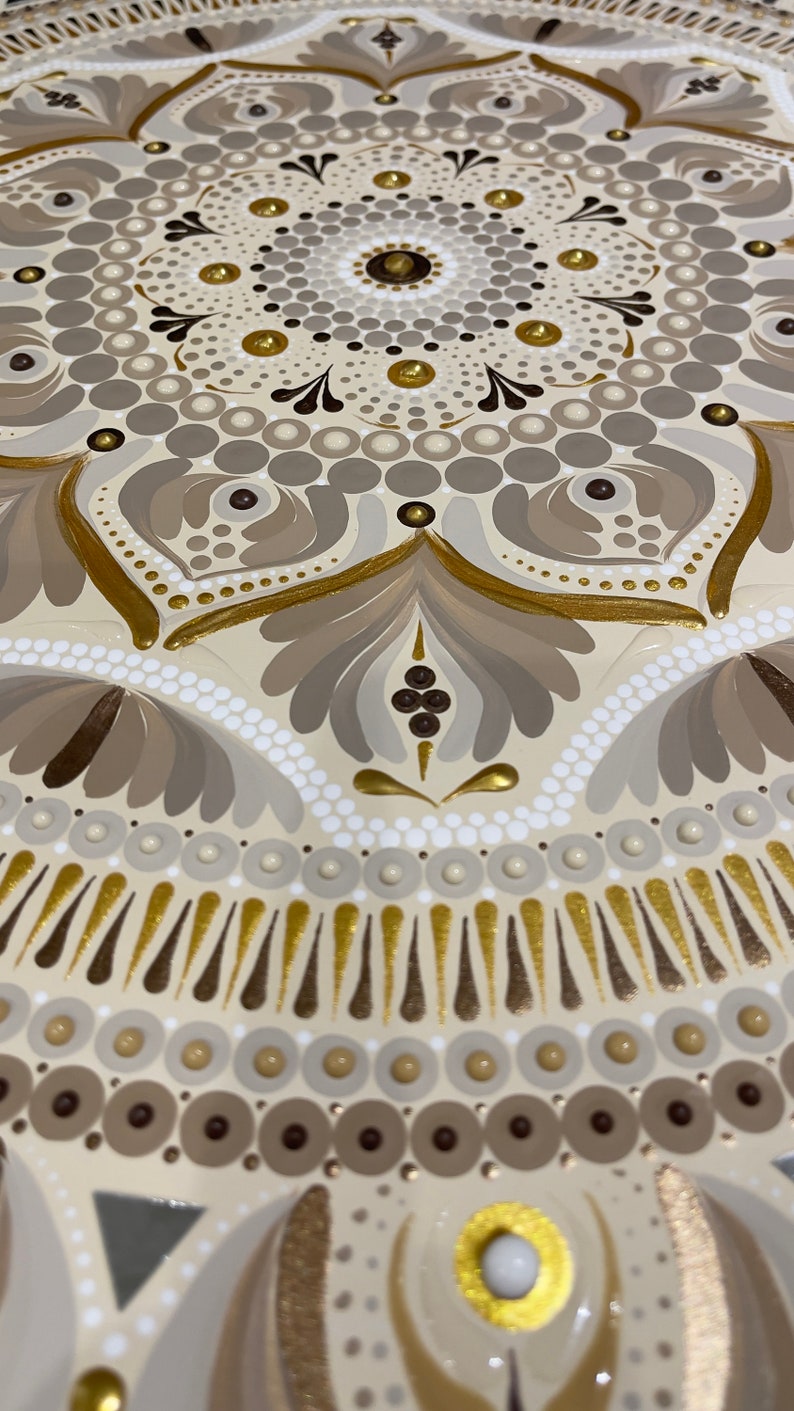 Hand Painted Bohemian Pink Floral Shelf - View #4