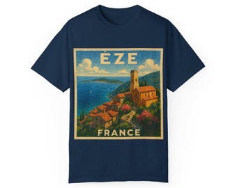 Eze France Travel T-shirt, Adventure Tee, Wanderlust Shirt, Cote D'Azur Graphic Tee, South of France Lover, Unisex Tee