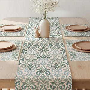 Blue Green Spring Table Placemats Set of 4 Elegant Table Mats Cottagecore Spring Decor Modern Farmhouse Dining Hostess Gift