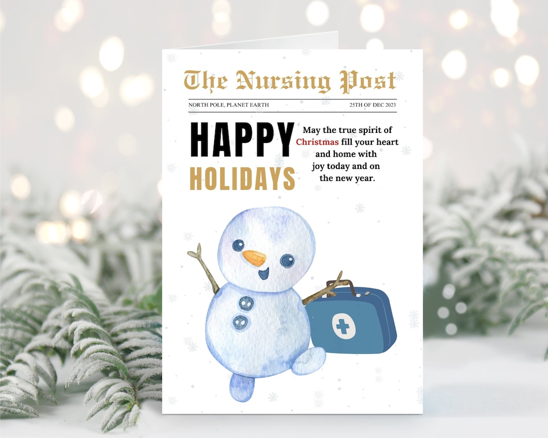 PDF Christmas Card for Nurse Printable Christmas Card for Doctor Holiday Card Medical Holiday