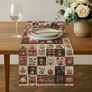Patchwork Fall Table Runner Harvests Table Decor Primitive Fall Host Gift Autumn Farmhouse Fall Decor Bild 2