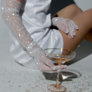 Sparkling Bridal Gloves: Long Glitter Wedding Accessory