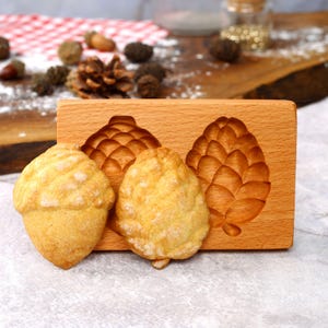 Cookie Cutters Christmas, Cookie Cutter, Wood Cookie Mold,  Acorn And Pinecone Cookie Mold, Springerle Cookie Mold