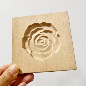 Flower Cookie Mold for Christmas,  Springerle Mold, Wooden Cookie Cutter, Cookie Press