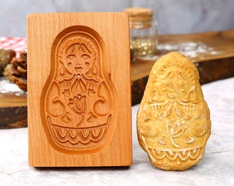 Molde para galletas de muñeca de madera: Springerle Gingerbread Cutter