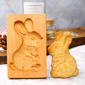 Rabbit Wooden Cookie Mold: Springerle Gingerbread Baking