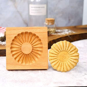 Wooden Cookie Stamp: Circular Jam Cookie Embosser