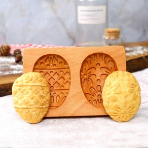 Easter Eggs Wooden Cookie Mold, Springerle Cookie Stamp, Cookie Stamp Gift for Bake Lovers, Gingerbread Mold for Easter Cookies