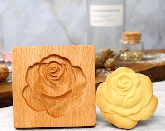Rose Cookie Cutter: Embossed Flower Biscuit Mold
