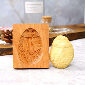 Easter Egg Springerle Mold,  Wooden Cookie Mold, Cookie Cutter, Cookie Stamp for Easter