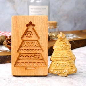 Wooden Christmas Tree Cookie Mold, Cookie Mold, Springerle Mold, Cookie Cutter, Cookie Stamp