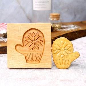 Springerle Cookie Mold, Wooden Glove Cookie Cutter, Cookie Press, Christmas Gifts for Biscuits and Cookies