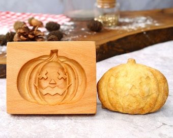 Pumpkin Cookie Cutter: Wooden Gingerbread Mold, Halloween Christmas