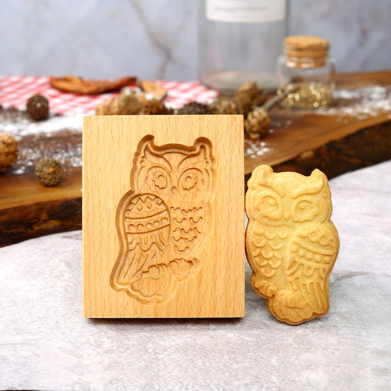 Owl Wooden Cookie Mold