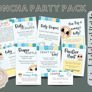 Concha Boy Party Pack DIY, Digital Printouts, DIY Boy Concha Birthday, Print at Home Concha Shower, Concha Baby Cutouts, Boy Story