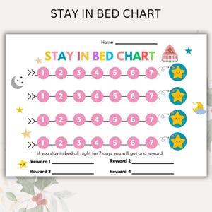 Stay in Bed Reward Chart |bedtime Chart | Stay in Bed Chart | Reward ...