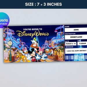 Printable Disneyland Surprise Ticket Template, Disneyworld Ticket ...
