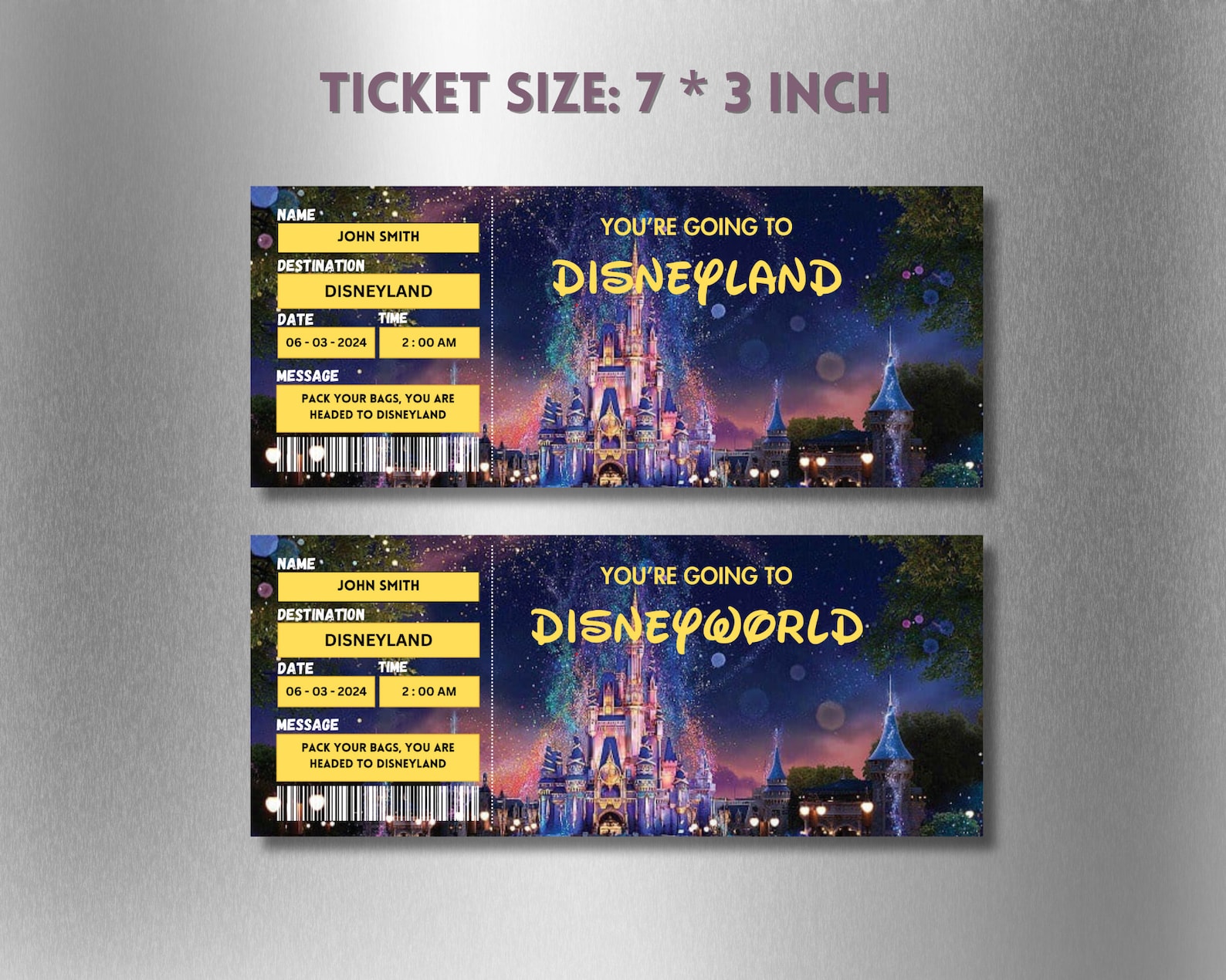 Printable Disneyland Surprise Ticket Template, Disneyworld Ticket ...