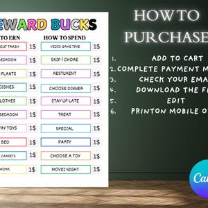 Editable Kids Reward Bucks, Mom Bucks, Chore Bucks, Play Money, Pretend ...