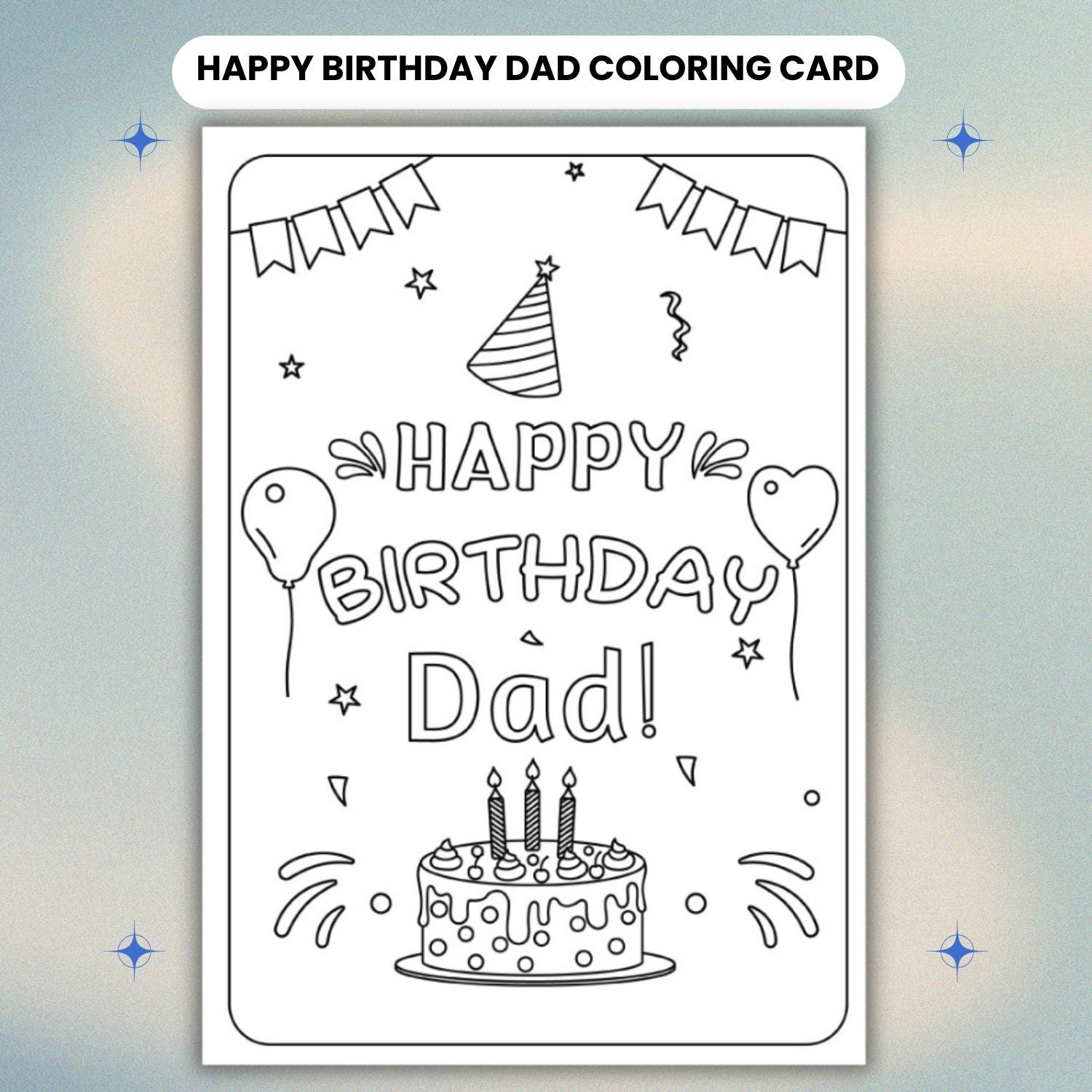 Happy Birthday Coloring Pages For Kids Happy Birthday Daddy Coloring Pages  At Webezrablog... D26 Carte Fete Des Peres Francais, image size:1500x1500