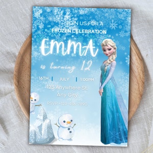 Editable Frozen Birthday Invitation, Frozen Invite, Printable Winter ...
