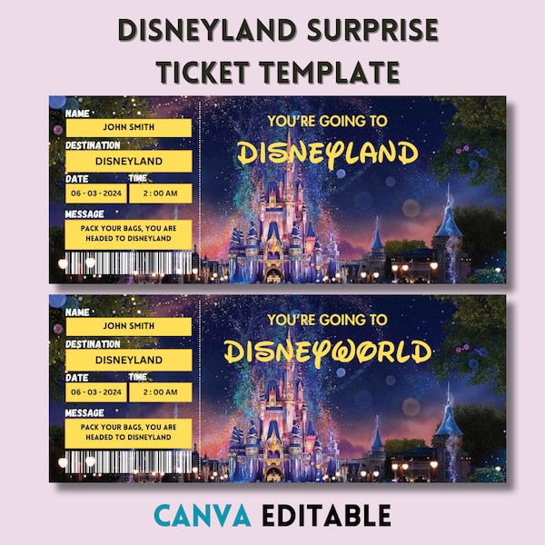 Disneyland Surprise Template Etsy