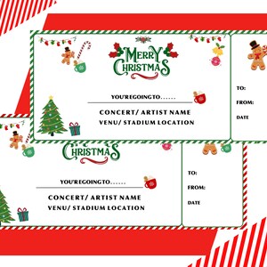 Weihnachtskonzertkarte, bearbeitbare Ereigniskartenvorlage, Weihnachtsgeschenkkarte, Konzertkarte, Überraschungsgeschenkgutschein, Sofort-Download