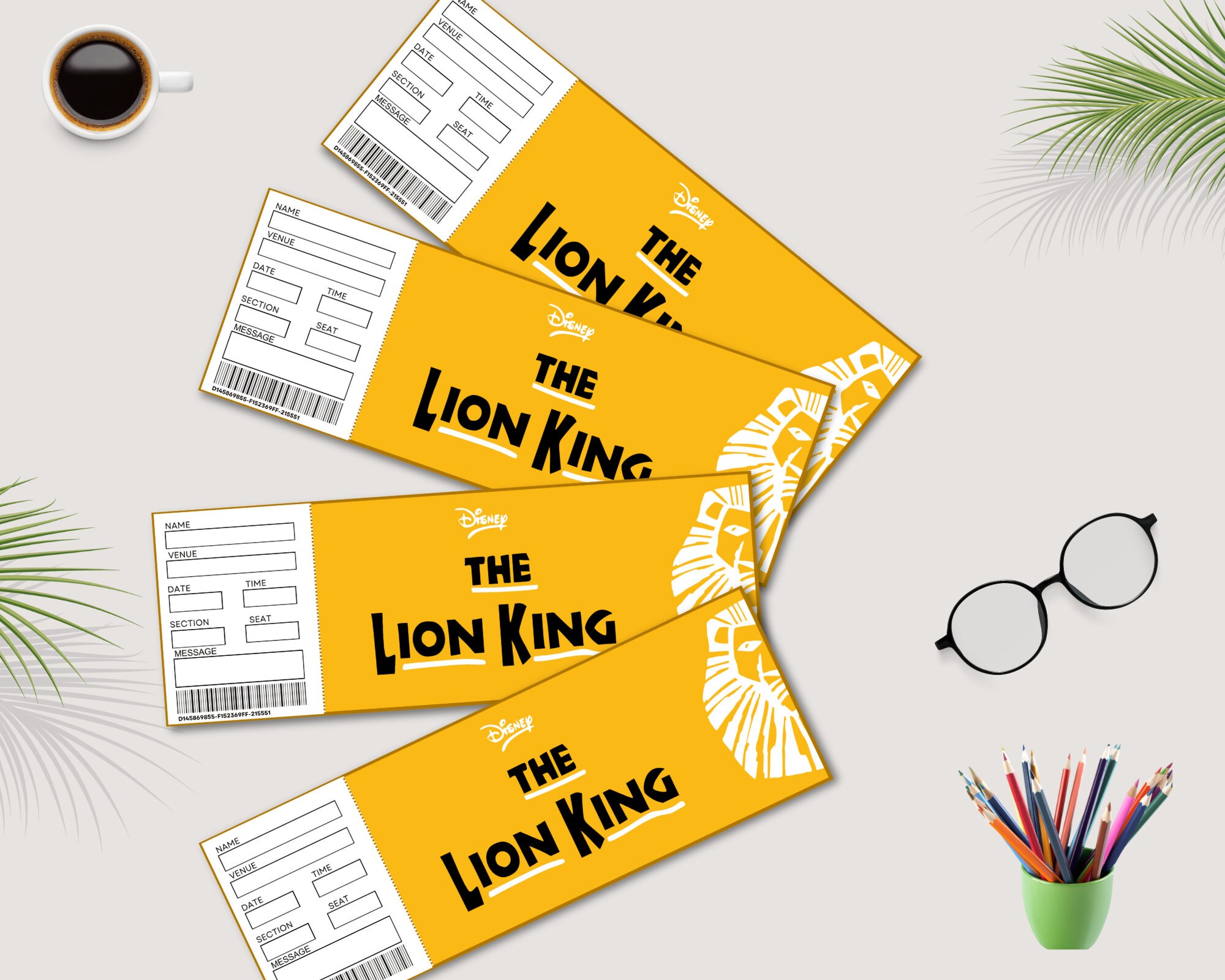 Editable the Lion King Broadway Ticket Template Printable Musical