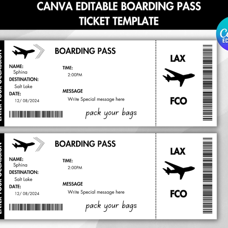 Airline Ticket Etsy