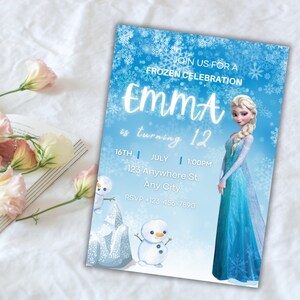 Editable Frozen Birthday Invitation, Frozen Invite, Printable Winter ...