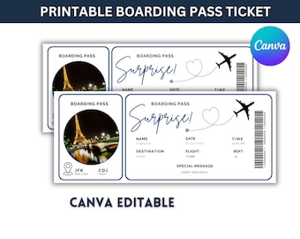 Editable Surprise Trip Boarding Pass Template (Digital Download)
