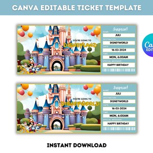 Printable Disneyland Surprise Ticket Template, Disneyworld Ticket ...