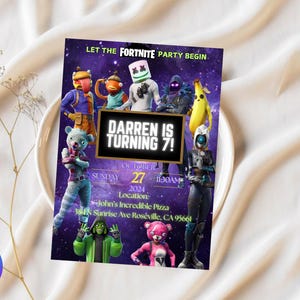Battle Royal Birthday Invitation, Gamer Birthday Party, Kids Video Game Birthday Invite, Gaming Birthday Evite, Easy To Edit Canva Template