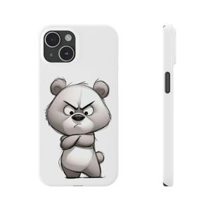 Bonita funda de teléfono con diseño de panda enojado. Funda protectora fina para niños y adolescentes. Regalo ideal para amantes de los animales. Funda de teléfono con dibujos animados. Idea de regalo divertida.