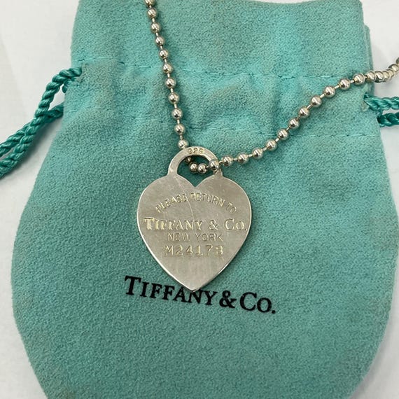 【希少】Tiffany&Co. please return to ネックレス Return to Tiffany & Co. Heart Tag Silver Bead Ball 34