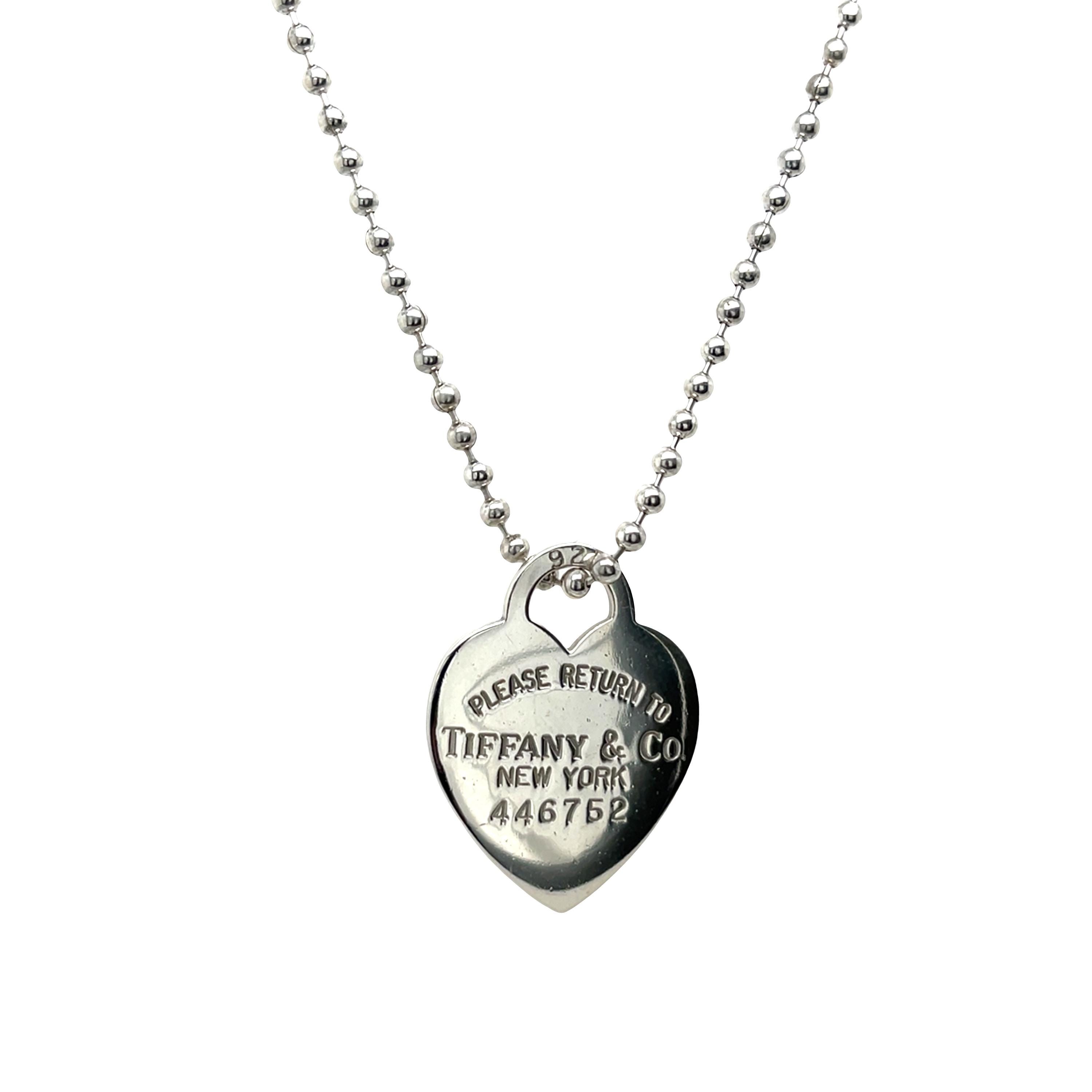 Tiffany and Co. Return to Tiffany Heart Tag Necklace 925 Sterling