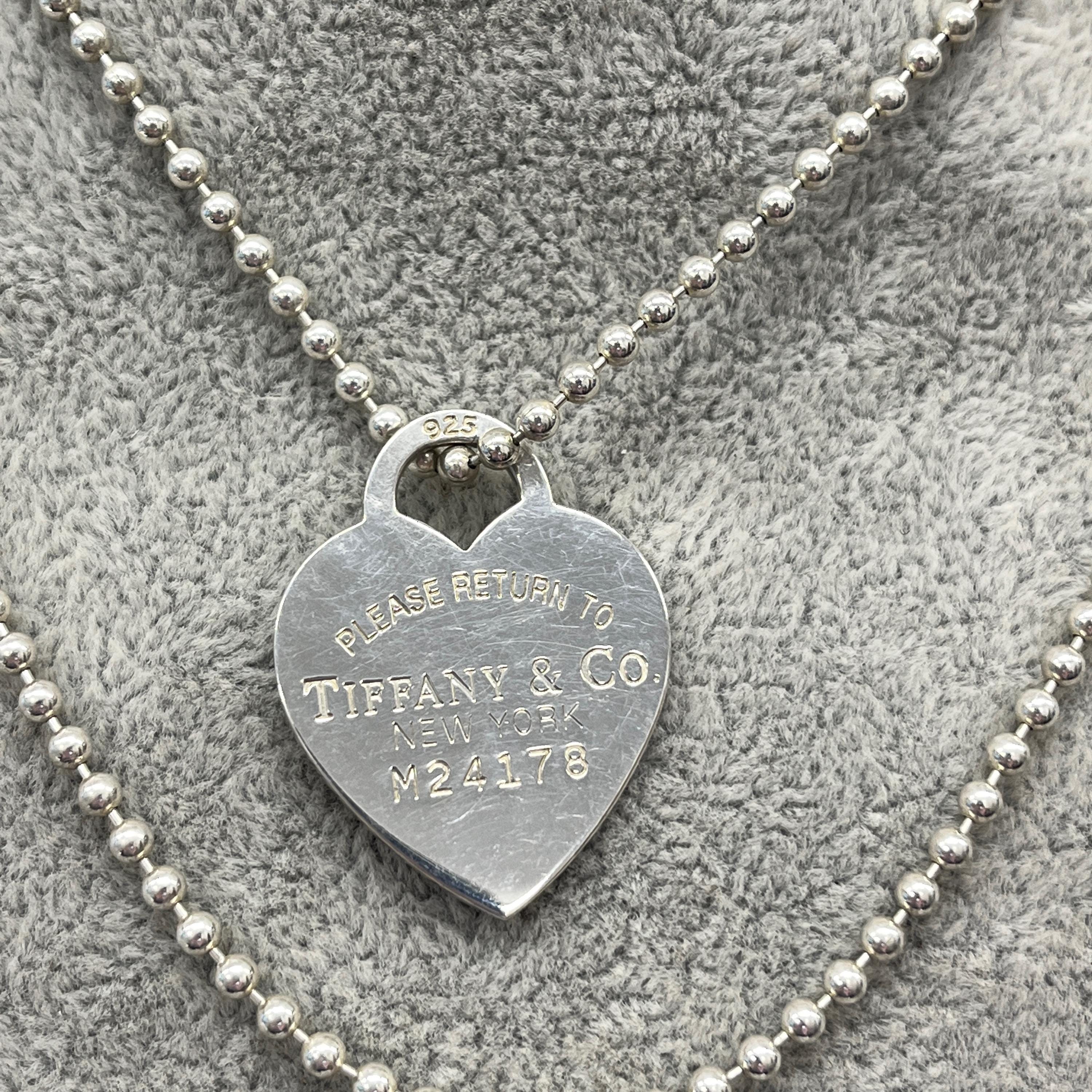 【希少】Tiffany&Co. please return to ネックレス Return to Tiffany & Co. Heart Tag Silver Bead Ball 34