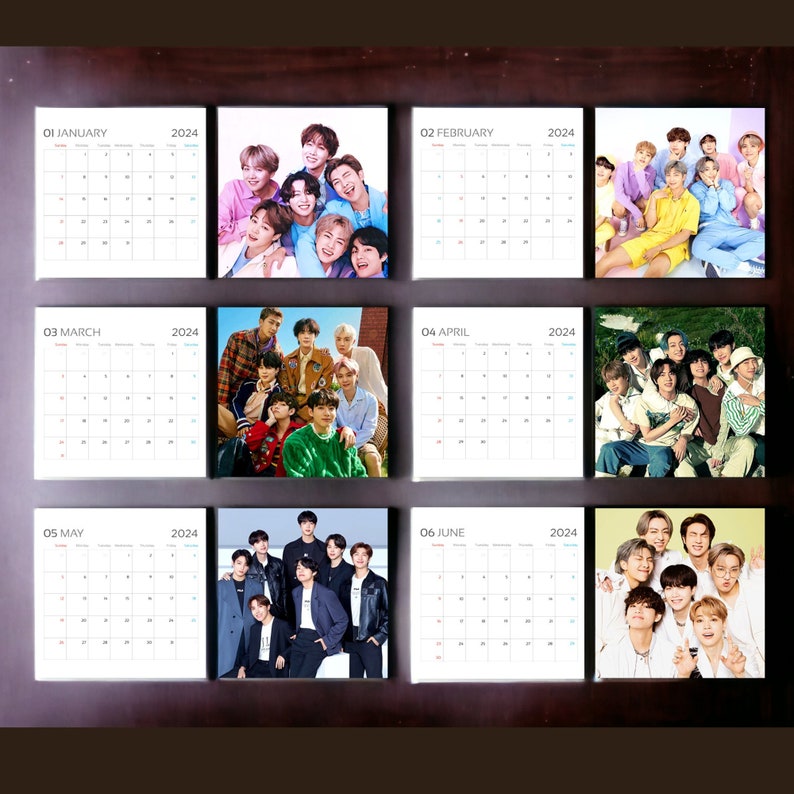 BTS 2024 Calendar, BTS 2024 Wall Calendar, Celebrity Calendar 2024