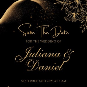 Black & Gold Wedding Invitation ∣ Invitation for Wedding ∣ Wedding Invitation