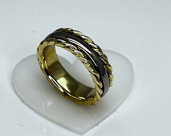 Gelbgold-Weissgold Ring