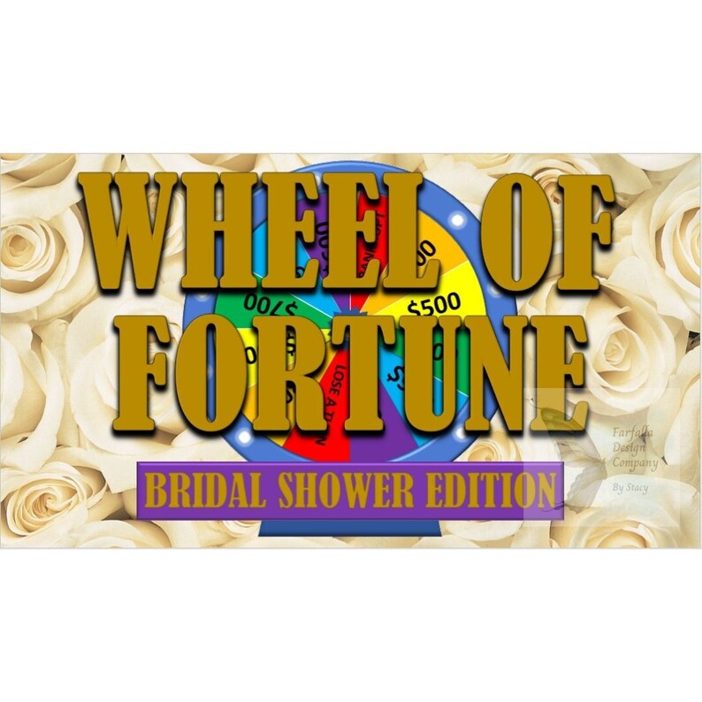 Digital Game Bridal Shower Wheel of Fortune WITH SPINNER powerpoint Etsy