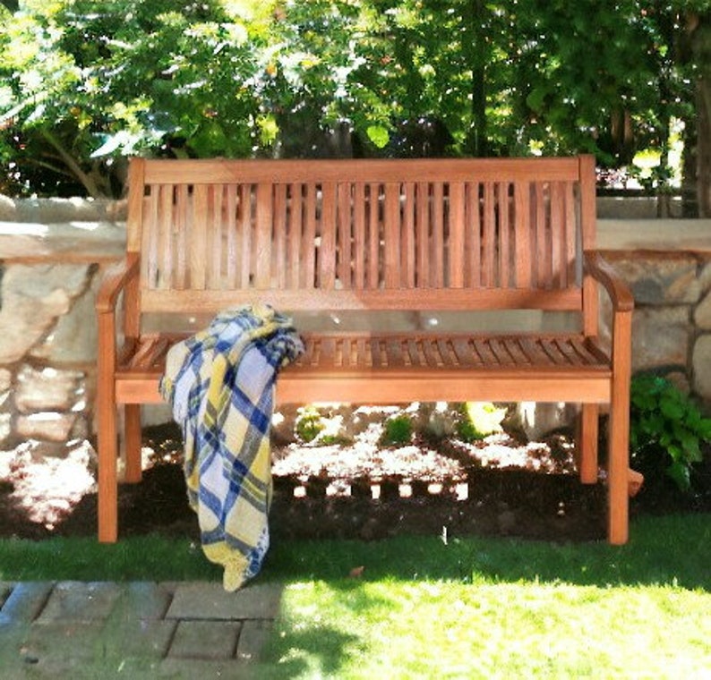 Garden Bench Outdoor Wood Bench, Two Person Solid Wood Garden Bench ...