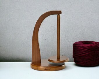 Yarn Ball Wooden Holder Personalized Whirling Yarn Holder 